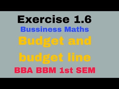 Exercise 1.6 part-2 Budget Constraint & Budget Line | Slope | BBA BBM 1st Semester Math p
