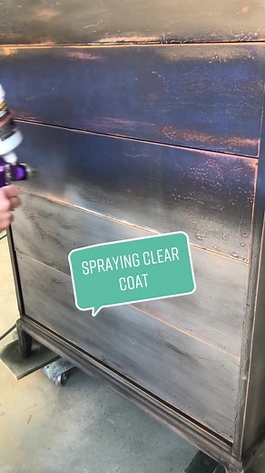 Spraying Clear Coat for Furniture Makeover