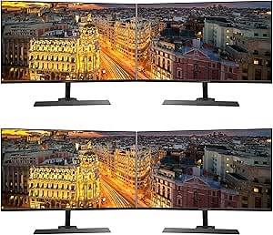 Packard Bell AirFrame 24 inch Ultra Slim Bezel Desktop Monitor, FHD 1920 x 1080p, 60 Hertz, 5 Milliseconds, VESA Mounting, Tilt Adjustment, HDMI and VGA for Home and Office Use, 4 Pack