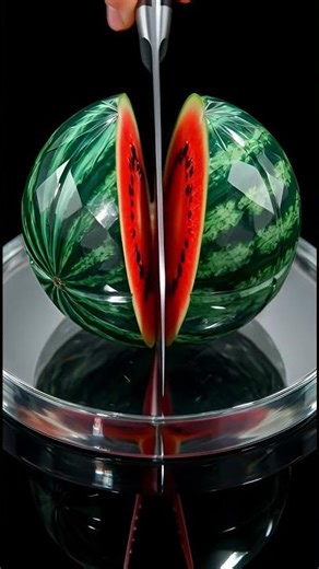 🍉 반짝반짝 유리 수박 자르는 ASMR | Cutting Glass Watermelon ASMR #ASMR #AIASMR #Relaxing #Fruit