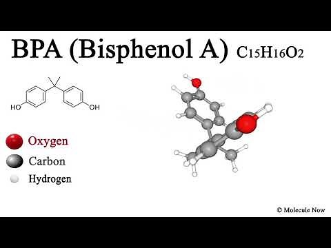 BPA (Bisphenol A) molecule structure 3D. A building block of Polycarbonate