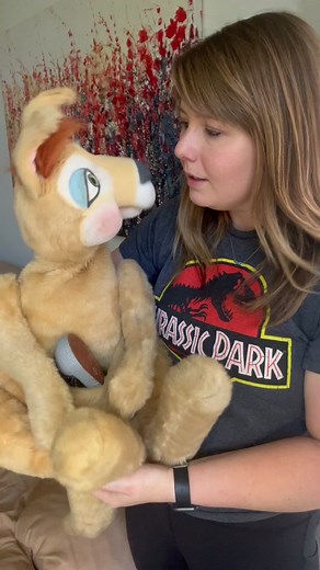 Cassie caught a lost soul 😜 👻 #spookyseason #kangaroo #ventriloquist #fypシ #dadjoke