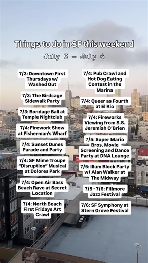 Cheers to the long weekend 💫 Find your way to fireworks shows, block parties, music festivals, and more around the city with our roundup of events. See the full list and details at the link in our bio! 📝: @joshsc