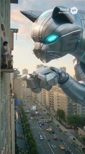 Robot Cat Barista vs Real Life 😂🤖🐱