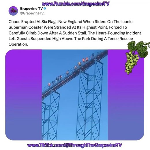 Chaos At Six Flags As Superman Coaster Stalls, Riders Forced To Climb Down During Rescue