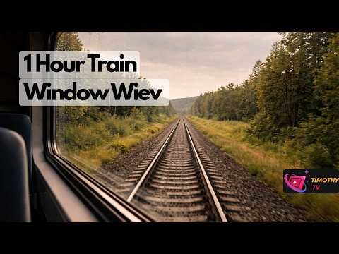 1 Hour Train Window View – Slow Rails & Engine Sound with Gentle Music