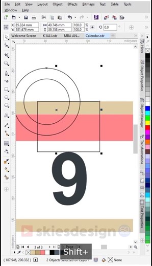 Calender Flat Icon Design in CorelDRAW