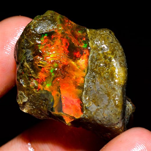 Opal Rough, Ethiopian Opal Raw, Multi Fire Opal Raw, Loose Gemstone Oil Opal Raw, Opal Specimens Raw, Welo Opal Raw 58.50 Ct, 33X23X17 L-56 - Etsy