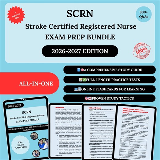 SCRN Exam Prep Bundle 2026 | Stroke Study Guide | Stroke Certified Registered Nurse Exam | Scrn Study Guide | Scrn Exam | Scrn Exam Study - Etsy