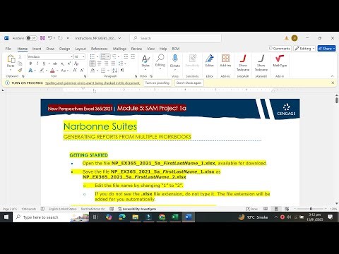 SAM Project 1a Excel Module 5 | Narbonne Suites