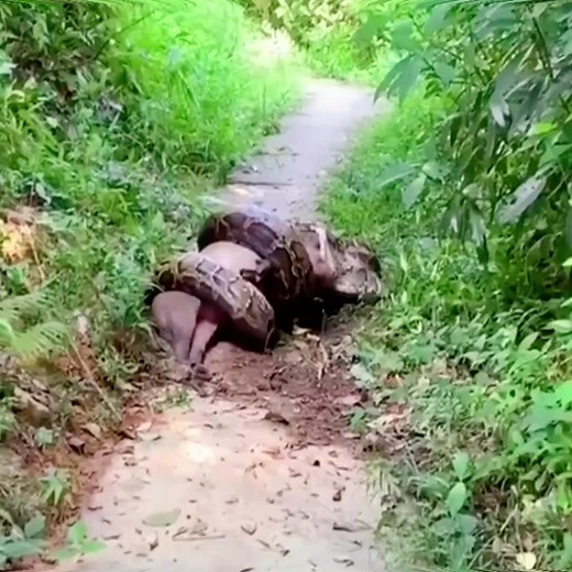 Python hunting deer😱 #wildanimals #python #deer #animals