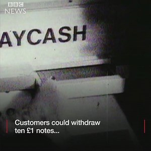 It's 50 years since the first ever cash machine was unveiled - although the use of notes and coins in transactions is falling, 94% of UK adults still use them. Are we ever going to stop using money? Learn more: http://www.bbc.co.uk/news/business-40404814 | BBC News Stories