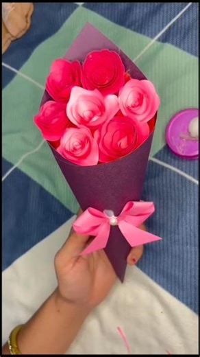 Easy Paper flower bouquet 💐 । Diy paper flower bouquet #trending #viral #shorts