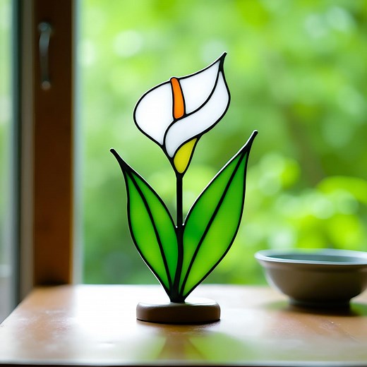 Stained Glass Pattern Calla Lily – Glass Ornament, Flower Panel, Glass Art, Stained Glass Flower, Floral Design, DIY Craft, Svg, Png, Pdf - Etsy