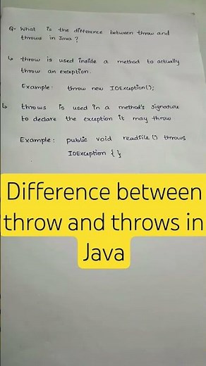 Throw vs Throws | Java Exception Handling Simplified #Java #JavaInterview #ThrowVsThrows