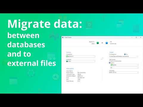 How to migrate data: between databases and to external files?