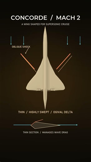 Why Do the 747 and Concorde Have Different Wings? #Shorts
