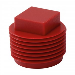 [Hot Item] Red PP Screw Plug Plastic PVC Pipe Fittings Male Thread Plug with Square Head for NPT Threads