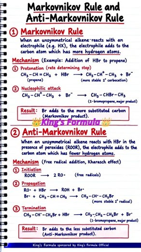 Markovnikov rule & Anti-Markovnikov Rule | alcohol phenol & ether class 12