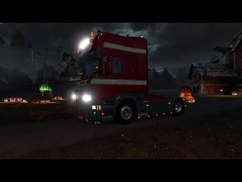 LIVE ETS2 FR PROMODS 2.76 Scania PGRS sons EVR GAMEPLAY PNG + SNOWY VOLANT HORI