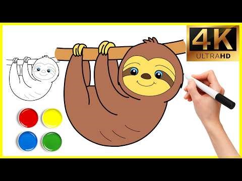🦥 Cute Sloth Drawing Step by Step | ✏️ Fun & Easy Art Lesson 🎨✍️