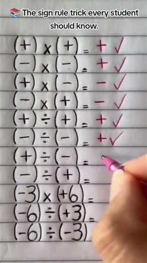 sign in math everyone should know #hack #maths #signoperations