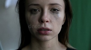 Close Up of a Scared and Crying Woman with Smeared Make Up Stock Video - Video of 1920x1080, dark: 68396905
