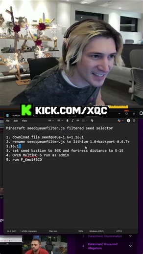 xQc leaks his Notepad on stream #xqc #kick leak