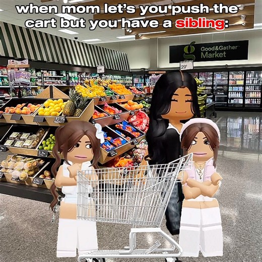 Having a sibling while pushing the cart 💔 #robloxshorts #funny #relatable #unflop #fypシ゚viral