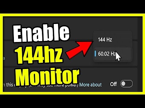 How to Enable 144 Hz on Monitor using Windows 10 or 11 PC