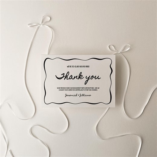 Whimsical Wedding Thank You Card Template, Printable Hand Written Thanks Card, Editable Wedding Place Setting Thank You Note, BWWB - Etsy