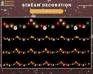 4x Animated Christmas Twinkle Lights Twitch Stream Decoration With Santa Claus, Ginger Pie, Reindeer Light Bulb, Snowflakes Lights... - Etsy Canada