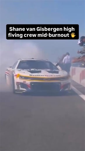 There’s cool, and then there’s Shane van Gisbergen giving his team high fives mid-burnout after winning cool. #NASCAR | Motorsport.com