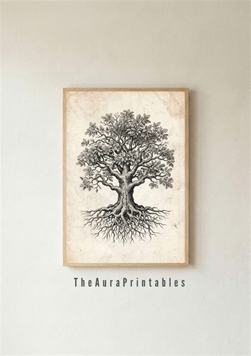 Vintage Oak Tree Sketch Print • Antique Farmhouse Botanical Art (digital Download) - Etsy