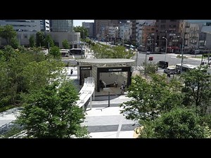 完成した東京メトロ有楽町線豊洲駅 7出入口 駅前広場