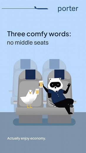 Porter flights have no middle seats, free beer, wine & snacks and free WiFi on our jets. | Porter Airlines | Facebook