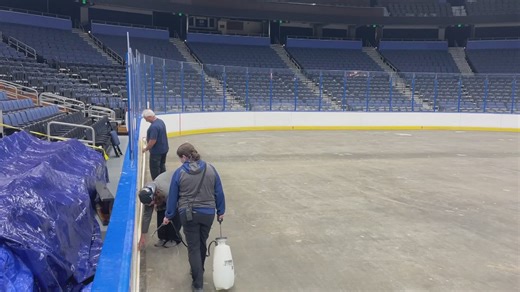 The ice is being installed for the upcoming hockey season at Tampa'a Benchmark International Arena. | 10 Tampa Bay
