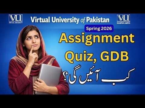 Assignments, Quiz & GDB kab ayen gi? Spring 2026 Semester | Virtual University | @VUkhanpur