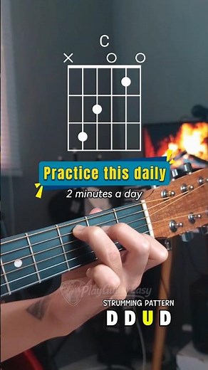Practice this C chord every day. 2 minutes daily is enough to build clean sound. Save & practice 🎸