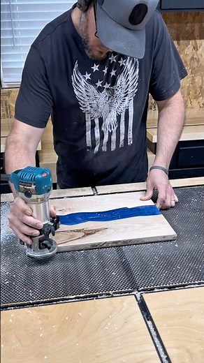 Rounding over a maple epoxy tray with my Makita router for a perfect smooth finish