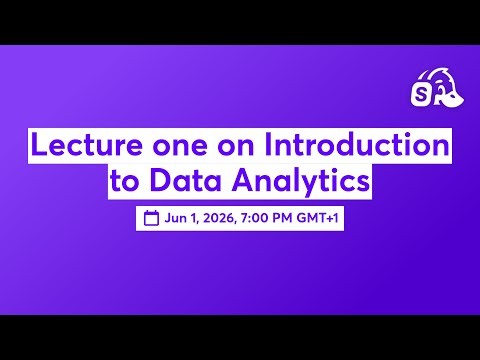 Lecture one on Introduction to Data Analytics