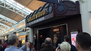 7.7K views · 277 reactions | Hollywood Theater microcinema opens today at PDX!  Watch the marquee light up for the first time! | Portland International Airport | Facebook