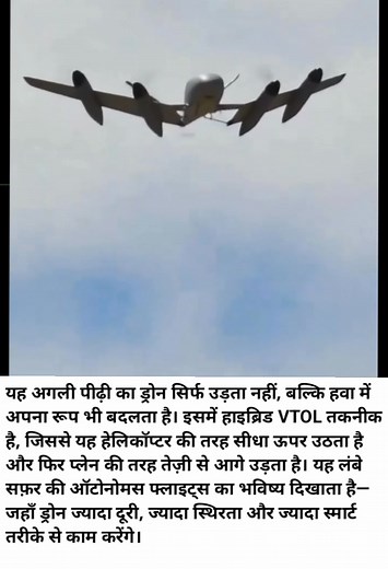 346K views · 3.2K reactions | Next-Gen Drone: Future of Flight ✈️ #NextGenDrone #VTOLDrones #HybridDrone #FutureTechnology #AerialInnovation #TechReels #DroneExplained #AutonomousFlight #FlyingTech #InnovationIndia | knowledge science | Facebook