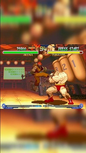Street Fighter Alpha 2 - Akuma vs Zangief Playstation Gameplay