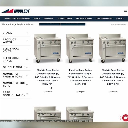 Find the right electric range for your restaurant with the Middleby Shop Electric Range Buying