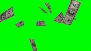 Download Animation of dollar falling on green screen for free