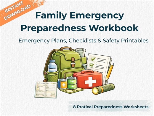 Family Emergency Preparedness Workbook Printable, Plan Template, Kit Planner, Safety Checklist PDF - Etsy