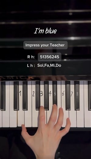 Im Blue Best Tutorial For Learning ♥️👌 #piano #pianotutorial #music