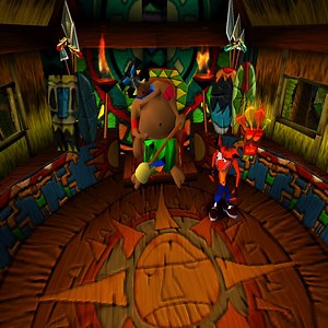 crash bandicoot playstation 1 papu papu boss fight gameplay | Aura Games Network