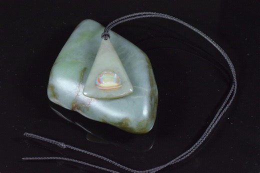 Abalone/big Sur Pendant W/set Black Cord - Etsy